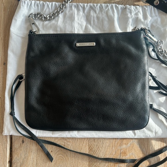 Rebecca Minkoff Black Crossbody with Silver Chain - Picture 4 of 5